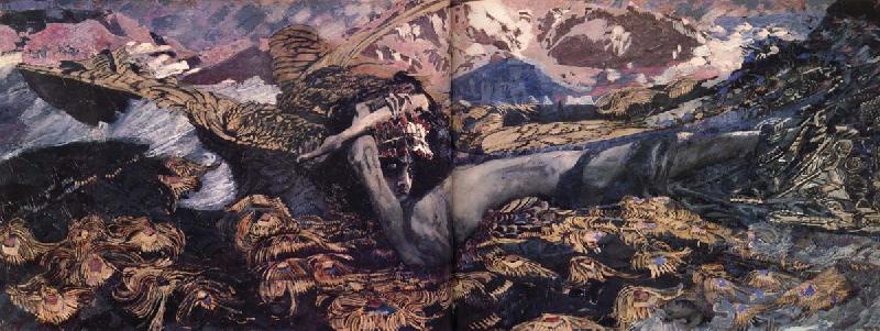 Mikhail Vrubel The demon tumbled oil painting picture